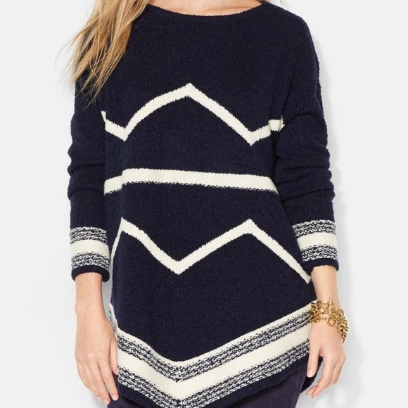 Ralph Lauren Wool Aztec Tribal Western Blanket Tunic Sweater Women's Medium - Picture 1 of 8